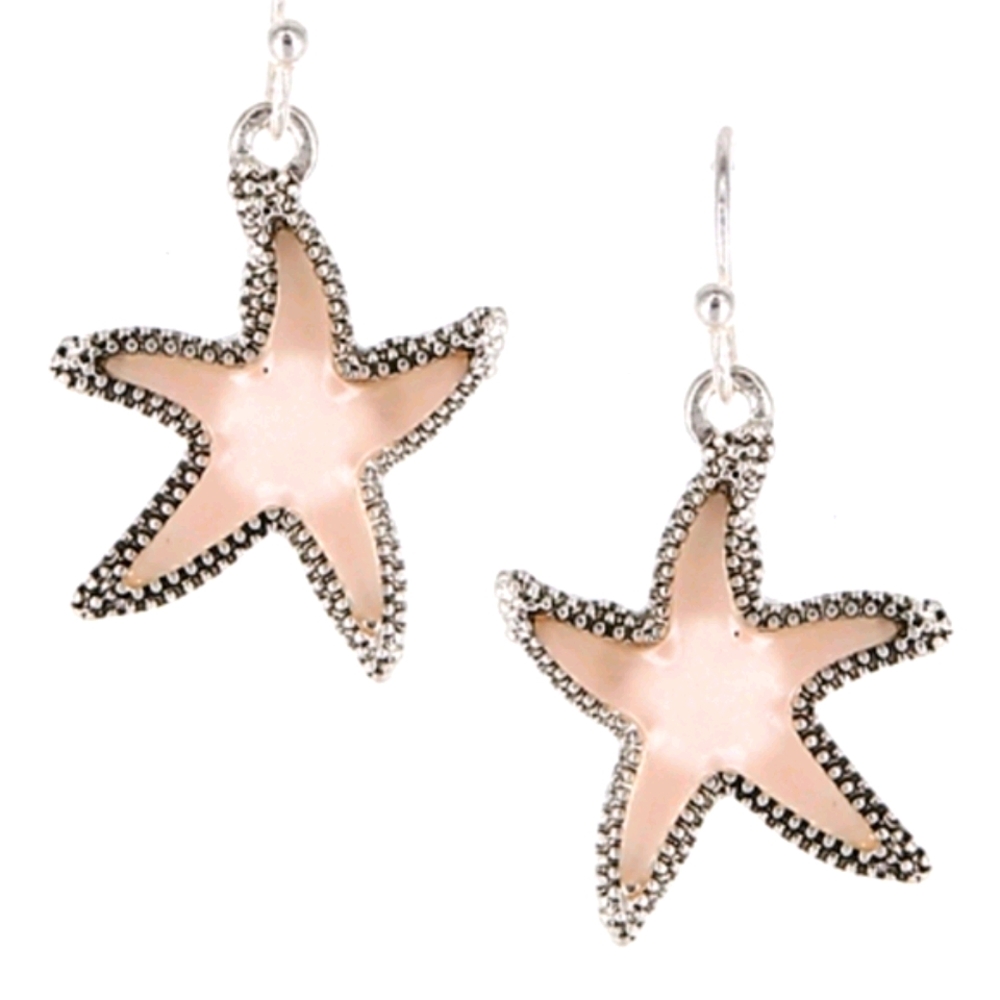 GENUINE SEAGLASS STARFISH EARRINGS SEA glass